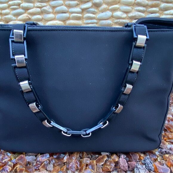 SALVATORE FERRAGAMO Nylon Chain-Linked Shoulder/Crossbody Bag. EUC! - Picture 15 of 16